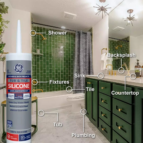 Henkel Corp GE Tub & Tile Silicone 1® Sealant (10.1OZ CARTRIDGE, White)