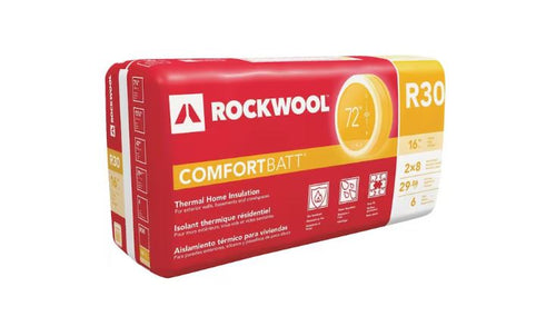 Rockwool Comfortbatt® Stone Wool Insulation (7-1/4 D x 15-1/4 W x 47 L - 29.86 Sq Ft per Pack)