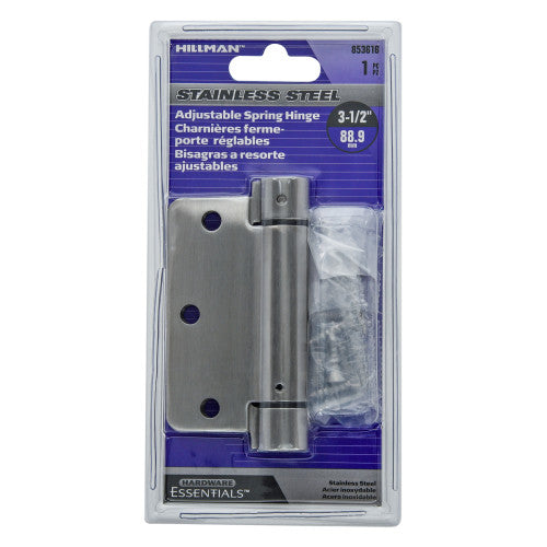 Hillman Hardware Essentials Adjustable 1/4 Round Corner Stainless Steel Spring Hinge (CD- 1/4RD SG HG 3.5 SS)