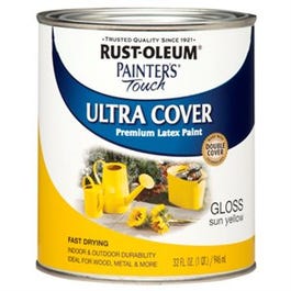 Painter's Touch Ultra Cover Latex Paint, Sun Yellow Gloss, 1-Qt.