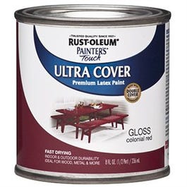 Painter's Touch Ultra Cover Latex Paint, Colonial Red, 1/2-Pt.