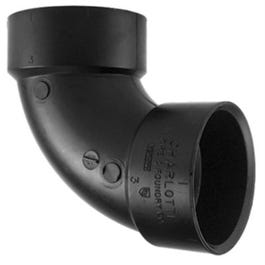 90-Degree Pipe Elbow, ABS DWV, 3-In.