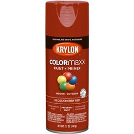 COLORmaxx Spray Paint + Primer, Gloss Cherry Red, 12-oz.