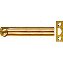 Door Surface Bolt, Brass, 4-In.