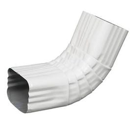 Gutter Front Elbow, Style A, 75 Degree, White Aluminum , 2 x 3-In.