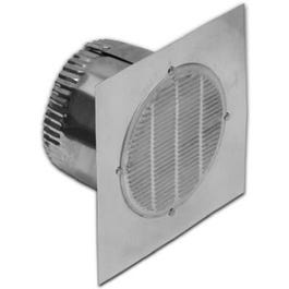 Bathroom Fan Eave Vent With Neck, Aluminum, 6-In. Square x 4-In. Collar