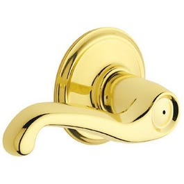 Bright Brass Flair Lever Design Entry Lockset