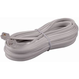 Phone Line Cord, White, 25-Ft.