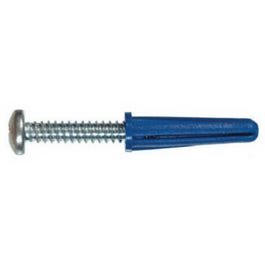 Conical Plastic Anchors With Screws, 6-8 x 3/4-In., 6-Pk.