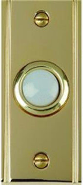 BUTTON WHITE LIGHTED WITH SOLID BRASS