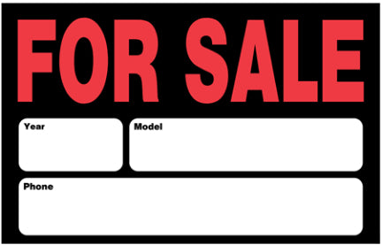 8 X 12 BLACK AND RED FOR SALE SIGN - Pittsfield, MA - Dettinger Lumber