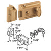 Defender Security Brass 3-Way Night Latch with Locking Single Cylinder