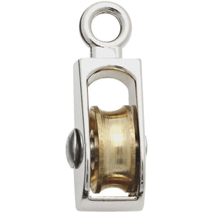 National 1/2 In. O.D. Single Fixed Eye No-Rust Rope Pulley