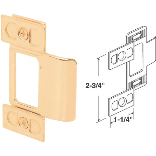 Defender Security Small Brass Adjust-A-Strike Plate