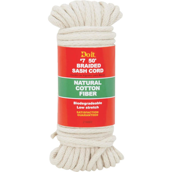 Do it 7/32 In. x 50 Ft. White Solid Braided Cotton Sash Cord