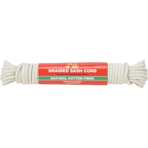 Do it 1/4 In. x 50 Ft. White Solid Braided Cotton Sash Cord