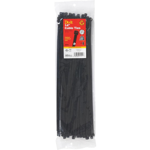 Do it 14 In. x 0.189 In. Black Molded Nylon Weather Resistant Cable Tie (100-Pack)