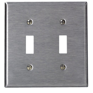 Leviton 2-Gang Stainless Steel Toggle Switch Wall Plate