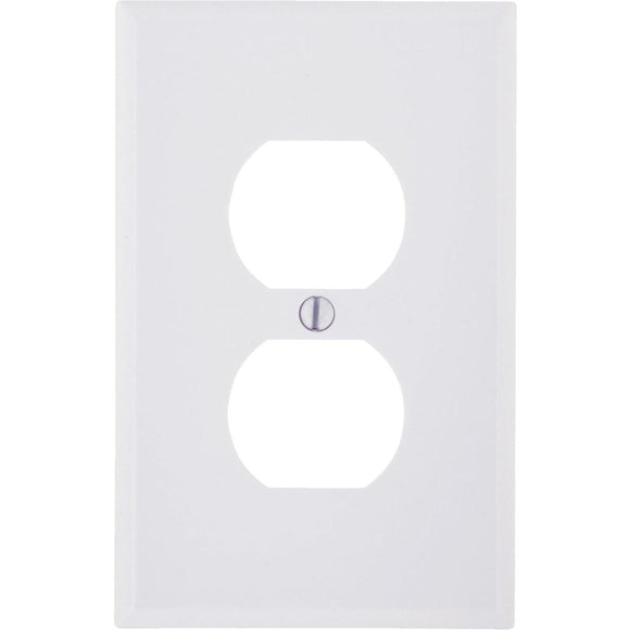 Leviton Mid-Way 1-Gang Smooth Plastic Outlet Wall Plate, White