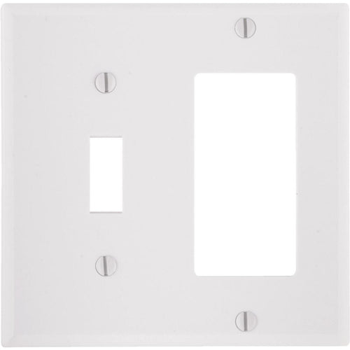 Leviton Decora 2-Gang Thermoset Single Toggle/Rocker Wall Plate, White