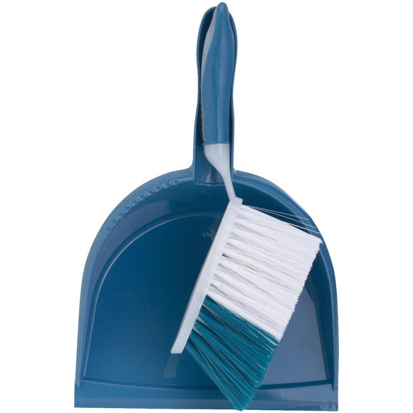 Blue Plastic Dust Pan & Brush Set