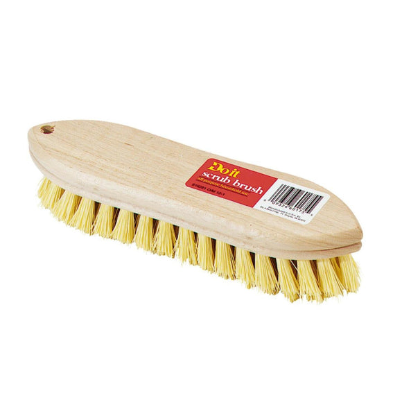 Do it 9 In. Crimped White Polypropylene Bristle Hardwood Scrub Brush