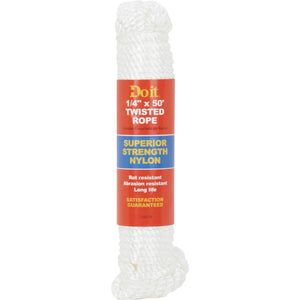 Do it 1/4 In. x 50 Ft. White Twisted Nylon Packaged Rope