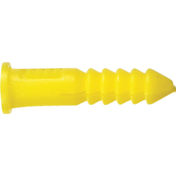 Hillman #4 - #6 - #8 Thread x 7/8 In. Yellow Ribbed Plastic Anchor (100 Ct.)