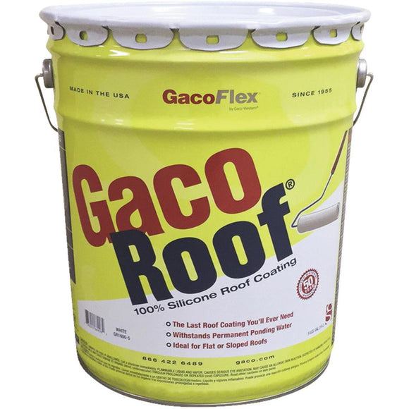 GacoFlex GacoRoof Silicone Roof Coating, White, 5 Gal.