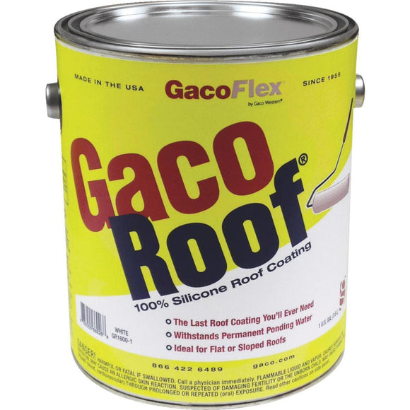 GacoFlex GacoRoof Silicone Roof Coating, White, 1 Gal.