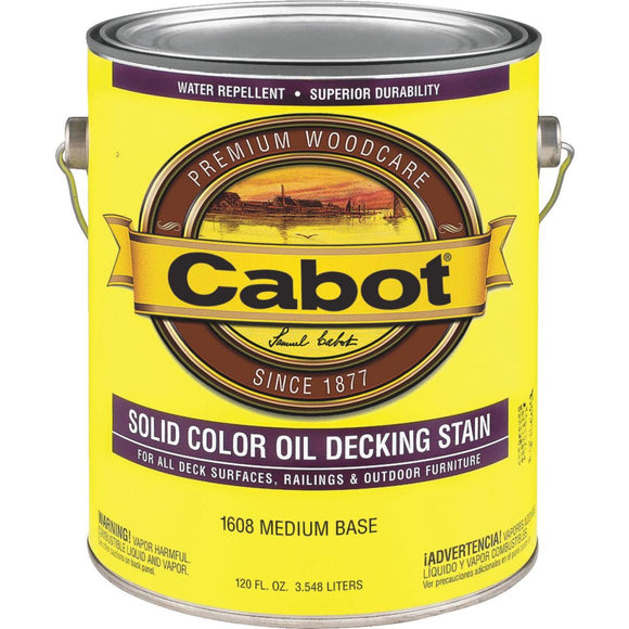 Cabot Solid Color Oil Deck Stain, Medium Base, 1 Gal.