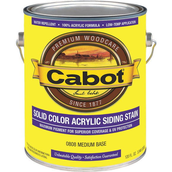 Cabot Solid Color Acrylic Siding Exterior Stain, Medium Base, 1 Gal.