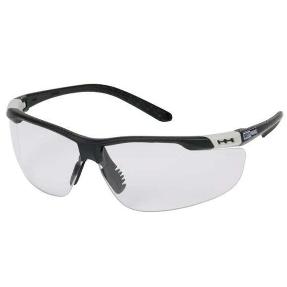 SAFETY WORKS Semi-Rimless Safety Glasses with Width-Adjustable Frame and Clear Lens